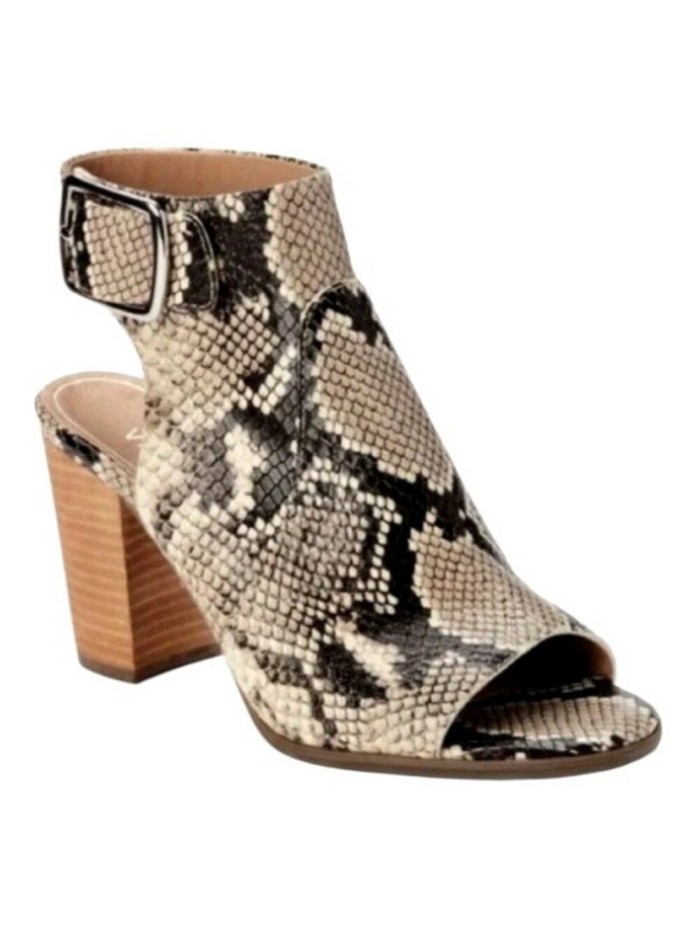 Vionic Blakely Snakeskin Print Peep Toe Block Heel Booties Size 8.5 NWOT